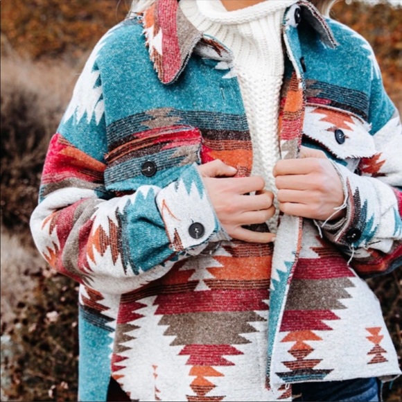 New! Aztec Yellowstone Distressed Flannel - Picture 3 of 7